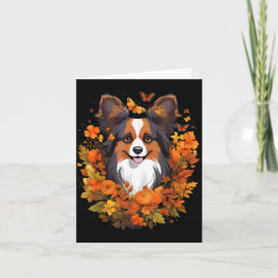 Pumpkin Papillon Dog Halloween Thanksgiving Card
