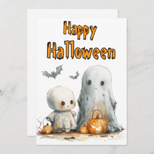 Pumpkin Parade — A Whimsical Halloween Duo Holiday Card