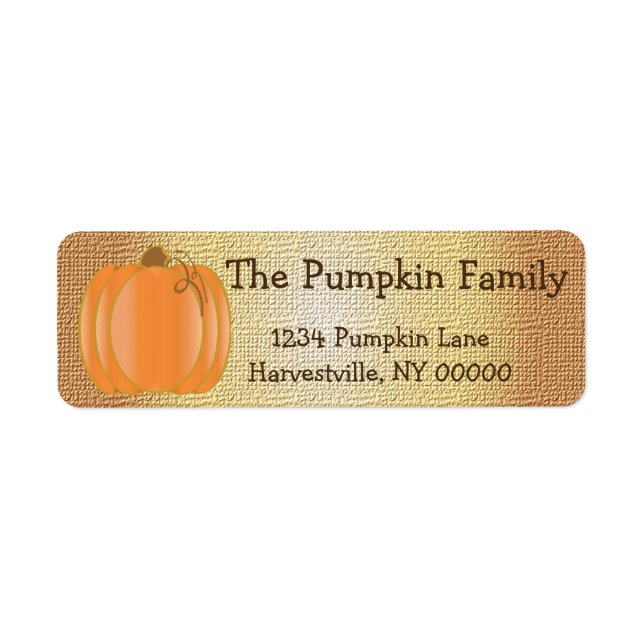 Pumpkin Party Return Address Label (Front)