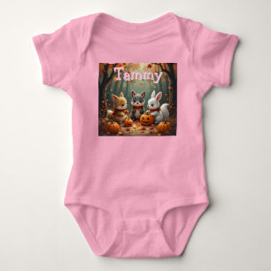 Pumpkin party with friends personalise baby bodysuit