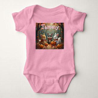 Pumpkin party with friends personalise baby bodysuit