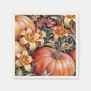 Pumpkin Patch and Daylilies Floormat Napkin