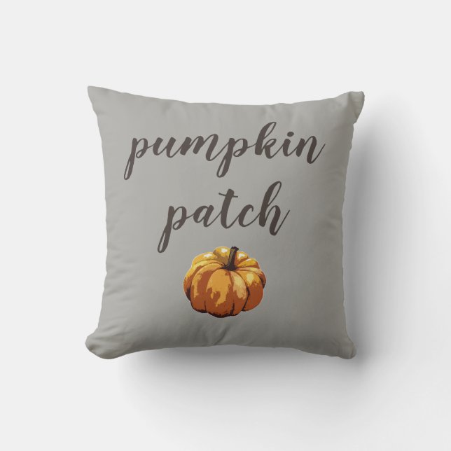 Pumpkin Patch Autumn Halloween Throw Pillow (Front)