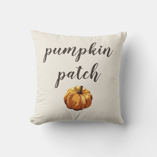Pumpkin Patch Autumn Halloween Throw Pillow (Front)