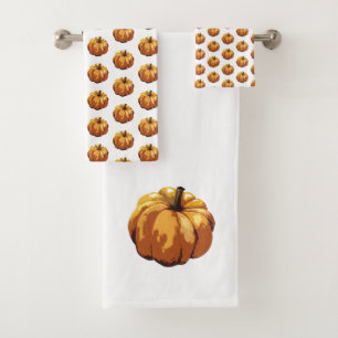 Pumpkin Patch Autumn Pattern Bath Towel Set