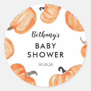 Pumpkin Patch Baby Shower Classic Round Sticker