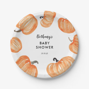 Pumpkin Patch Baby Shower Paper Plate