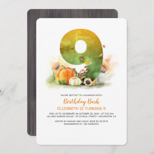 Pumpkin Patch Birthday Bash Fall Invitation
