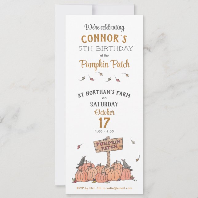 Pumpkin Patch Birthday Invitation (Front)
