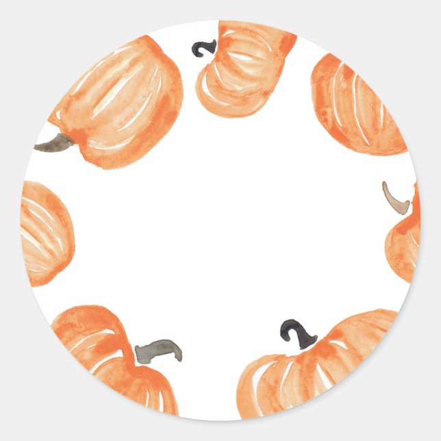 Pumpkin Patch Blank Orange Halloween Classic Round Sticker (Front)