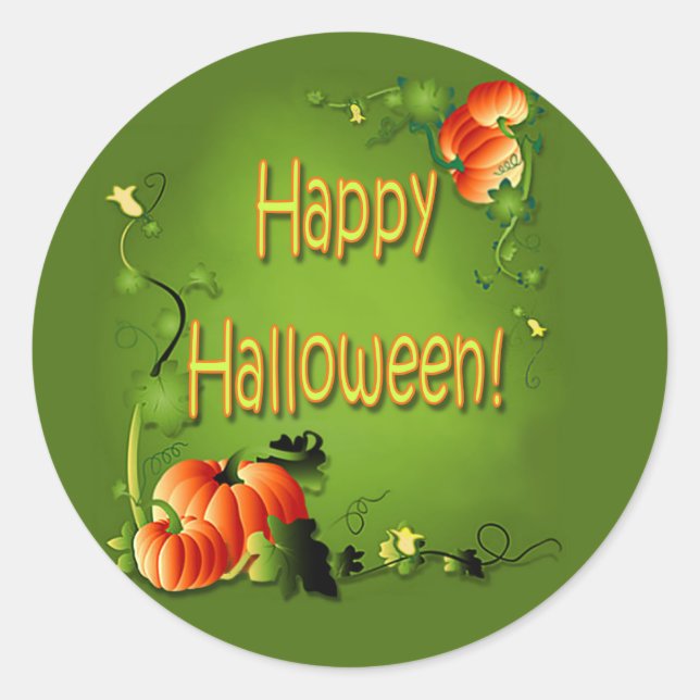 PUMPKIN PATCH by SHARON SHARPE Classic Round Sticker (Front)