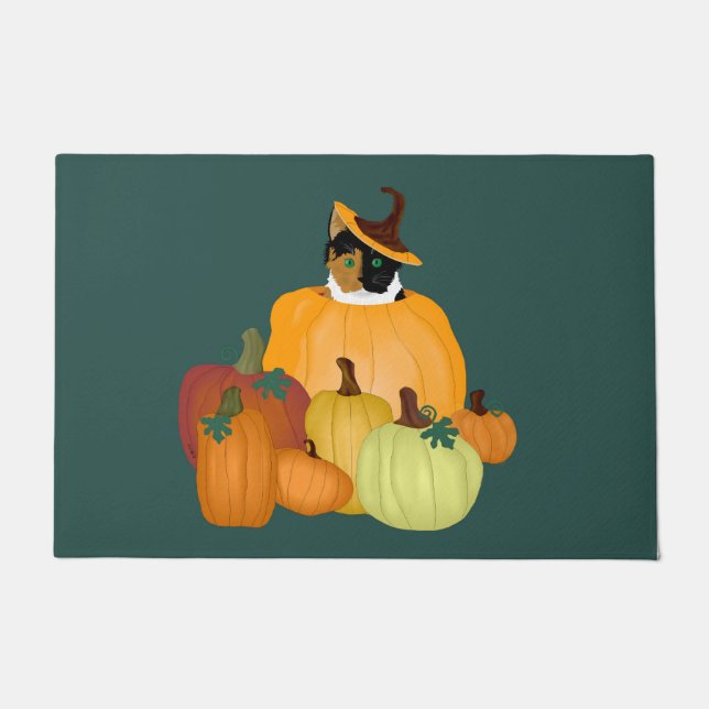 Pumpkin Patch Cat Door Mat (Front)