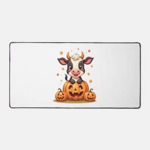 Pumpkin Patch Cow Desk Mat