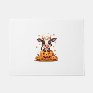 Pumpkin Patch Cow Doormat