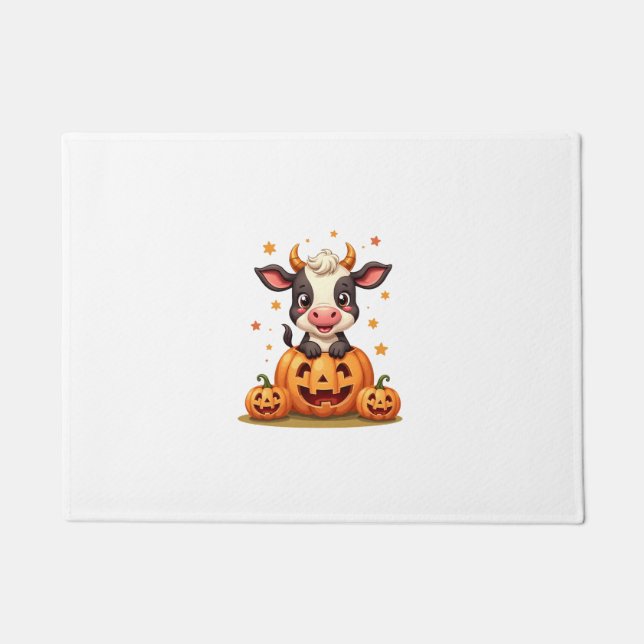 Pumpkin Patch Cow Doormat (Front)