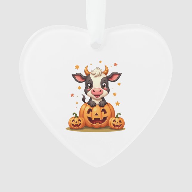 Pumpkin Patch Cow Ornament (Front)