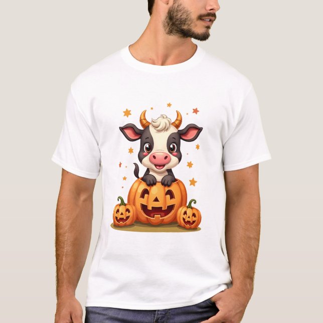 Pumpkin Patch Cow T-Shirt (Front)
