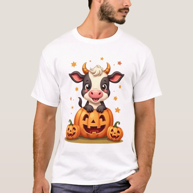 Pumpkin Patch Cow T-Shirt (Front)