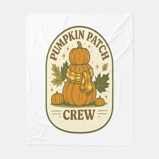 Pumpkin Patch Crew Fleece Blanket (Front)