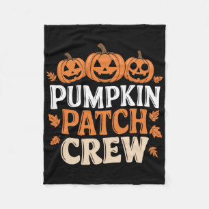Pumpkin Patch Crew Funny Pumpkin Patch Squad Thank Fleece Blanket