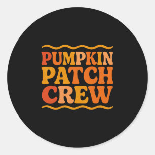 Pumpkin Patch Crew Halloween Matching Family Retro Classic Round Sticker