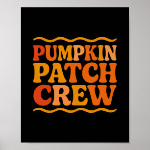 Pumpkin Patch Crew Halloween Matching Family Retro Poster