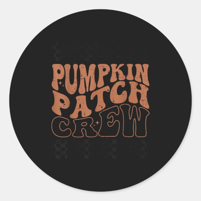 Pumpkin Patch Crew Halloween Pumpkin Patch Fall Fa Classic Round Sticker (Front)