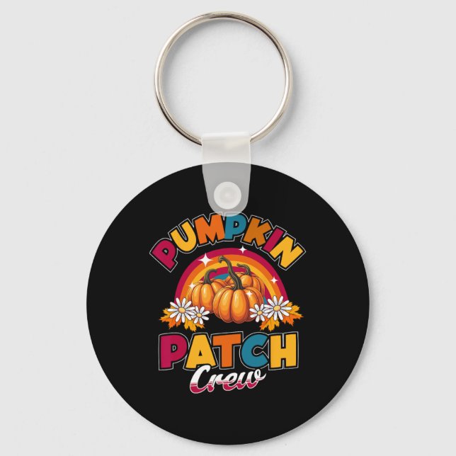 Pumpkin Patch Crew Kids Fall Autumn Thanksgiving H Key Ring (Front)