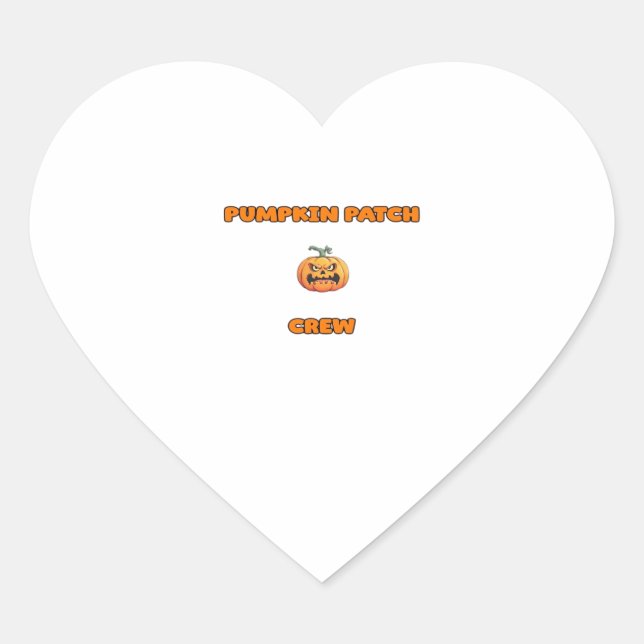 Pumpkin Patch Crew Matching Fall Outfits Classic T Heart Sticker (Front)