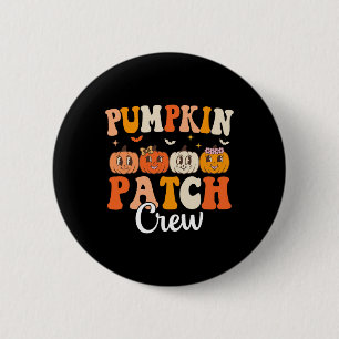 Pumpkin Patch Crew Matching Family Groovy Fall Hal 6 Cm Round Badge