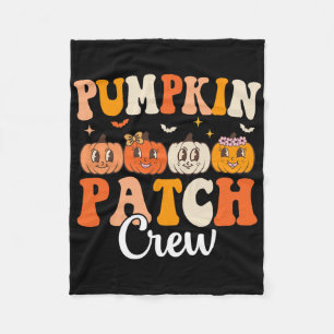 Pumpkin Patch Crew Matching Family Groovy Fall Hal Fleece Blanket
