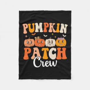 Pumpkin Patch Crew Matching Family Groovy Fall Hal Fleece Blanket