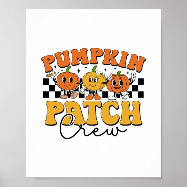 Pumpkin Patch Crew Retro Fall Autumn Thanksgiving  Poster (Front)