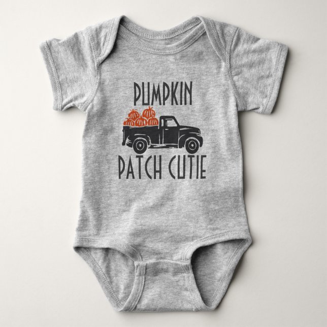 Pumpkin Patch Cutie Baby One Piece Baby Bodysuit (Front)