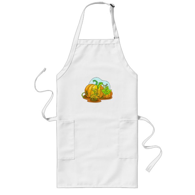 Pumpkin Patch Fall Season Autumn Thanksgiving Long Apron (Front)