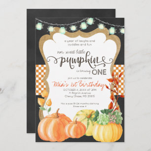 Pumpkin Patch First Birthday Invitation