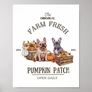 Pumpkin Patch French Bulldog The Original Farm Fre Poster