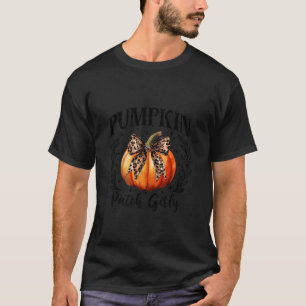 Pumpkin Patch Girly Coquette Bow Leopard Animal Pr T-Shirt