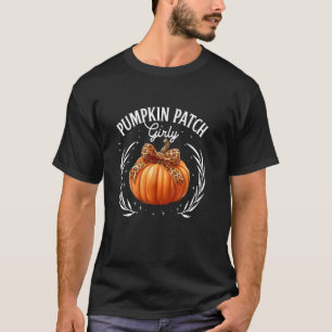Pumpkin Patch Girly Halloween Coquette Cheetah Pri T-Shirt