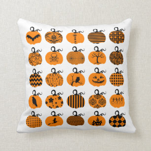 Pumpkin Patch Halloween Throw Pillows