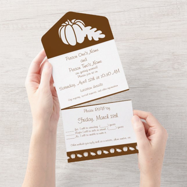 Pumpkin Patch in Chocolate All In One Invite (Tearaway)
