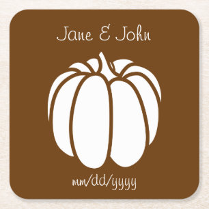 Pumpkin Patch in Chocolate Paper Coaster