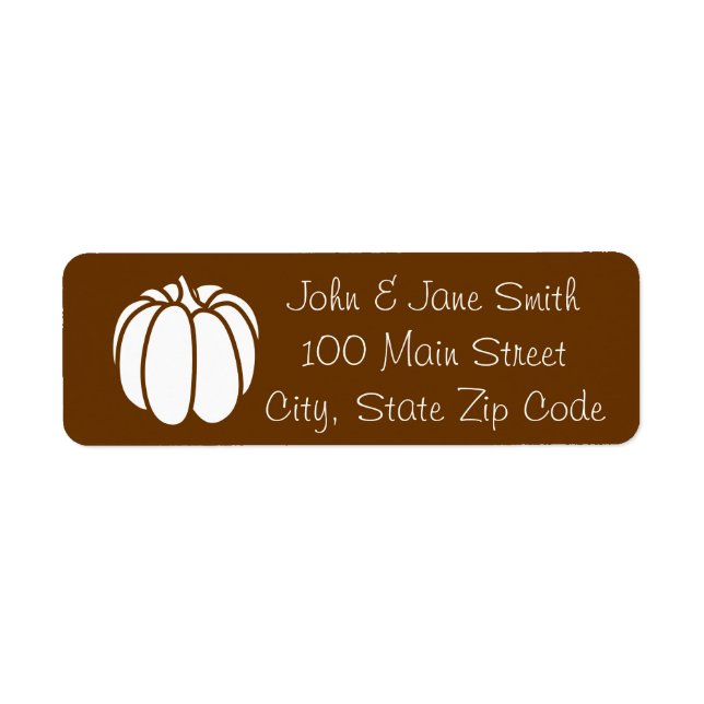Pumpkin Patch in Chocolate Return Address Label (Front)