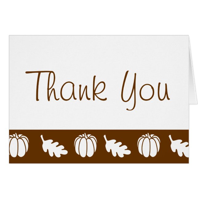 Pumpkin Patch in Chocolate Thank You Card (Front Horizontal)