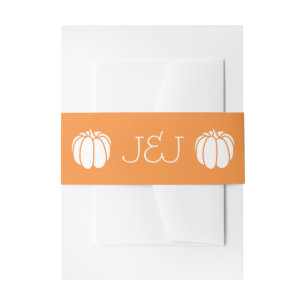 Pumpkin Patch in Orange Invitation Belly Band