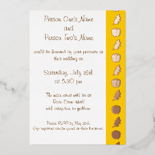 Pumpkin Patch in Yellow Foil Invitation