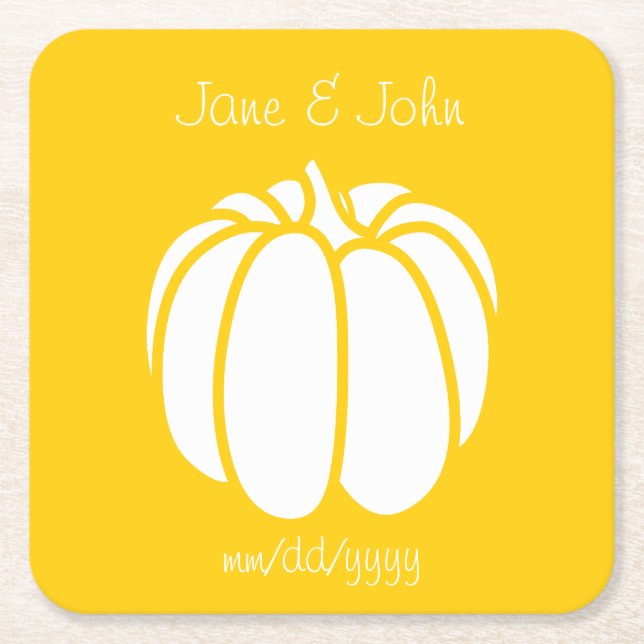 Pumpkin Patch in Yellow Paper Coaster (Front)
