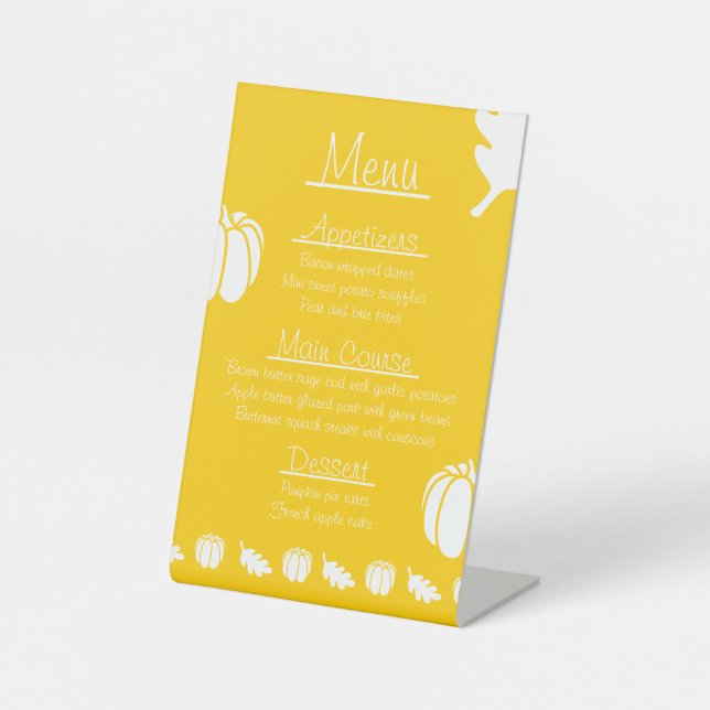 Pumpkin Patch in Yellow Pedestal Sign (Front)