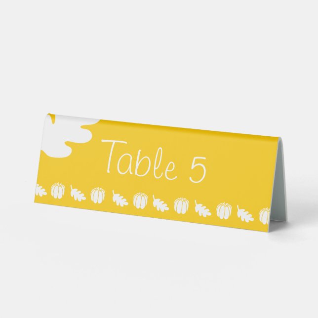 Pumpkin Patch in Yellow Table Tent Sign (Front)