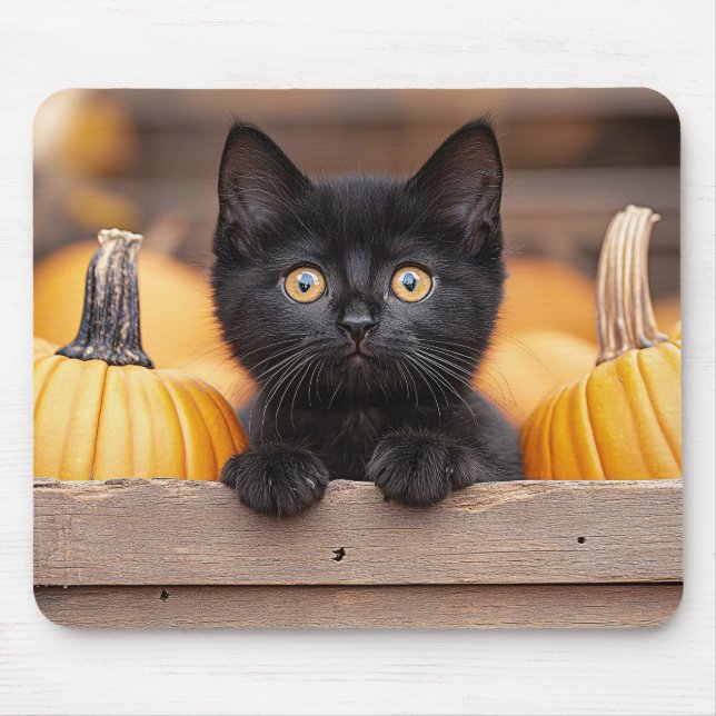 Pumpkin Patch Kitten Mouse Pad (Front)